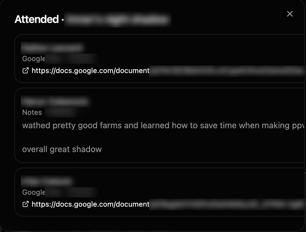 Read every chatter’s notes on the sessions you host.